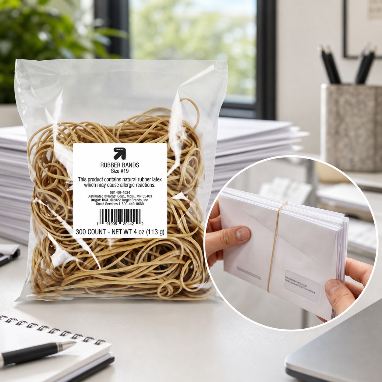 Tan Stationery & Office Supply - 900個入り タンカラーのゴムバンド オフィス文具用 ベージュの伸縮性ファスナー 丈夫なホールド力 日常使用