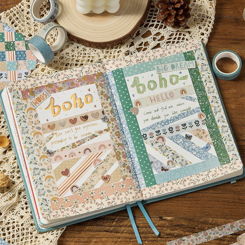 Washi Tape Set - 1セット10ロールの優しいスタイルの和紙テープセット、創造的な花柄と植物柄、スクラップブックジャーナル装飾素材ギフト
