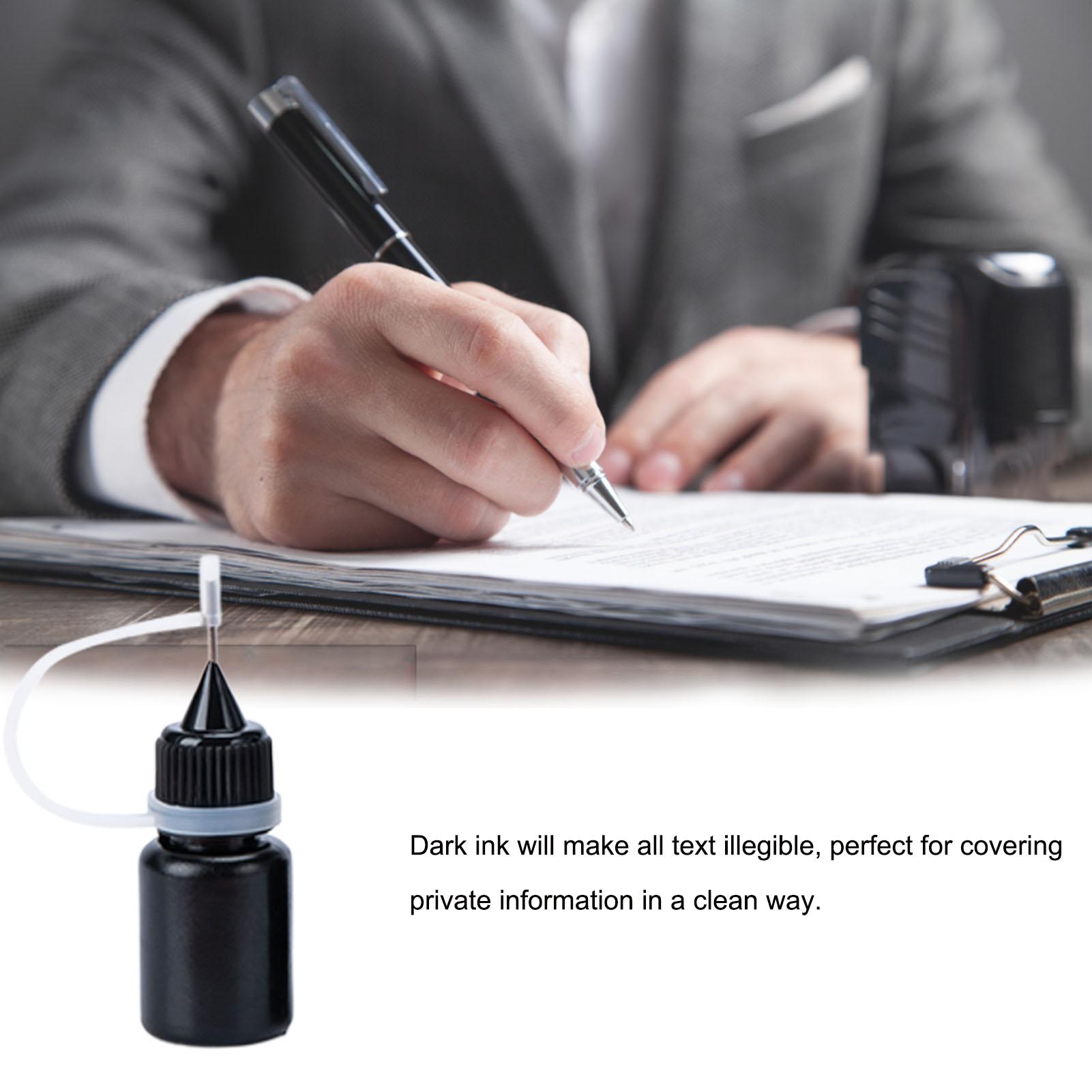 Self Inking Stamp - 5 ミリリットル黒インクオイル詰め替えスタンプ用アイデンティティ保護情報ブロッカー用品多機能実用スタンプローラー