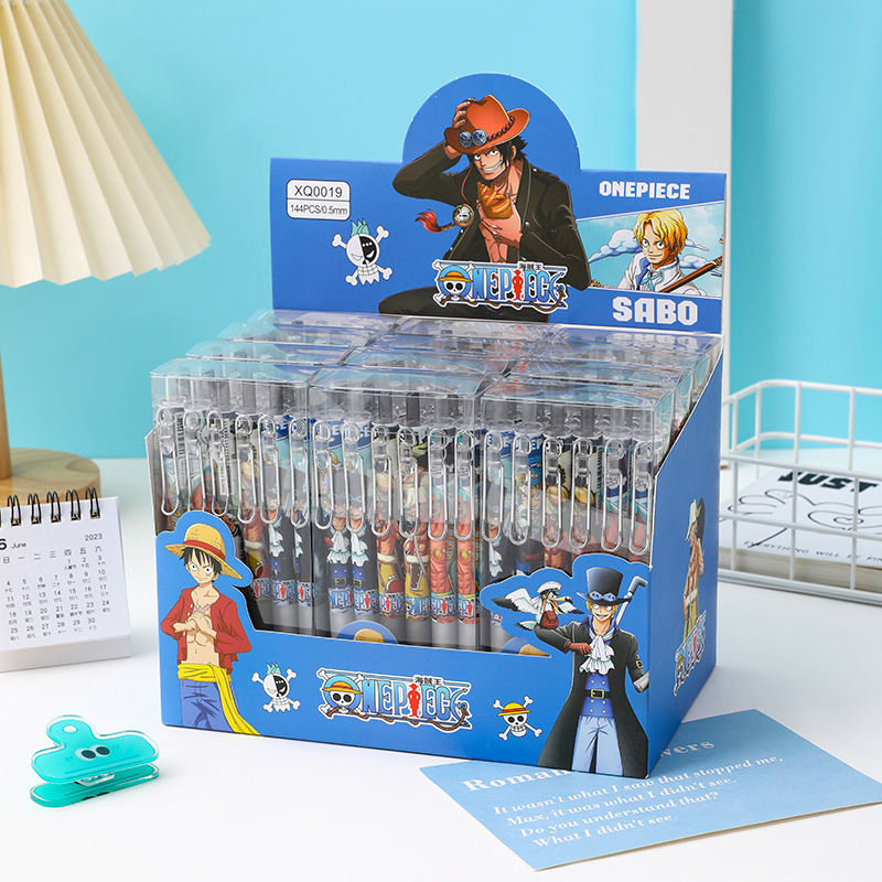 Gel Ink Pen Set - アニメワンピース 12/24本入り ブラックインクペンセット 漫画 ルフィ ゾロ