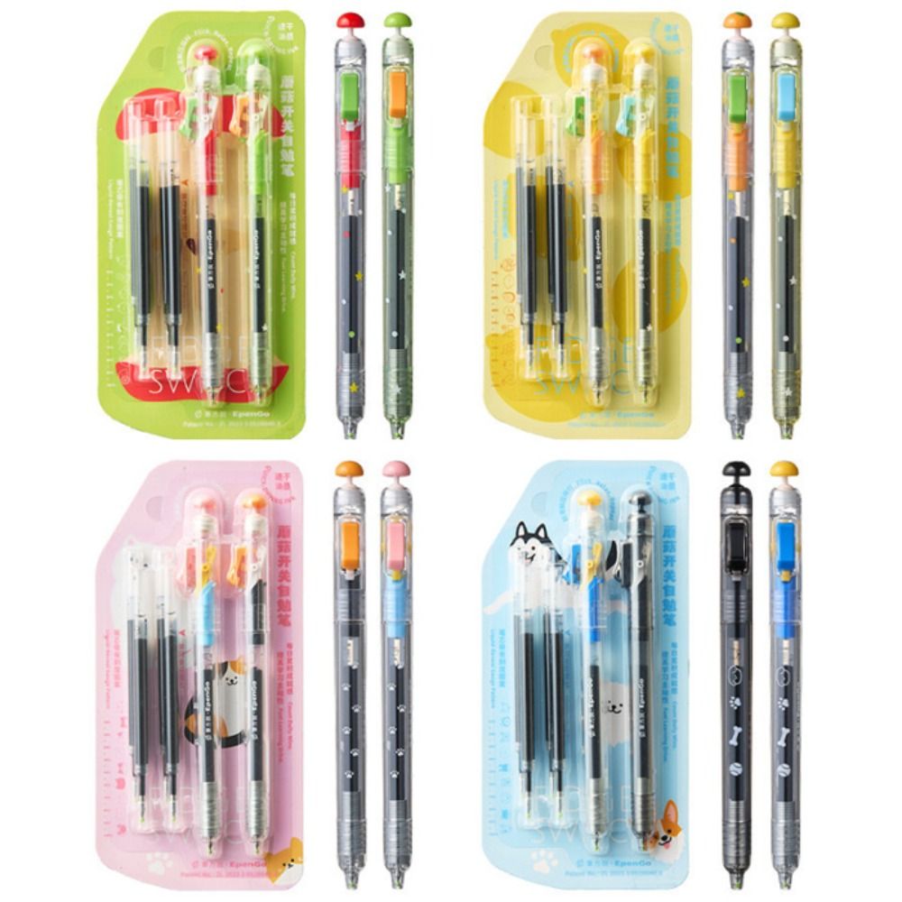 Gel Ink Pen Set - 4 ピース/セット 0.5 ミリメートルリラックススイッチペン抗不安スムーズライティングフィジェットクリッカーゲルペン交換用ペンリフィル付き学習ツール