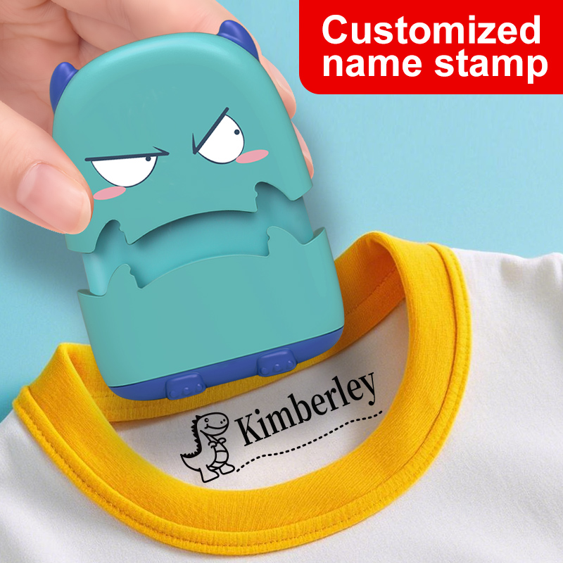 Self Inking Stamp - パーソナライズされた学生名スタンプ - カスタム防水シール、色褪せないインク、ポータブル学校の必需品、子供向けの教育ギフト