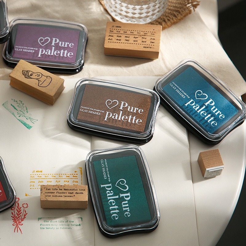 Self Inking Stamp - ヴィンテージカラー印肉スタンピングスクラップブッキング素材ビッグサイズスタンプ Decoraiton DIY 趣味インクパッド