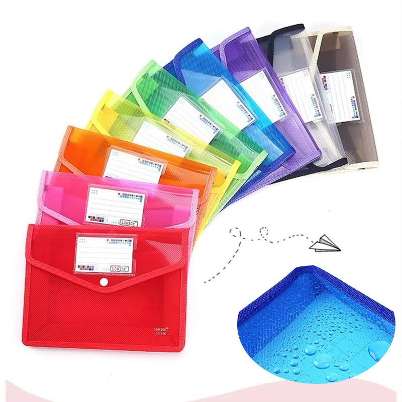 Office Stationery And Supply - 1-10 個防水 A4 A5 スナップボタンファイルフォルダークリアドキュメントポーチオーガナイザー学校オフィス家庭用文具用品