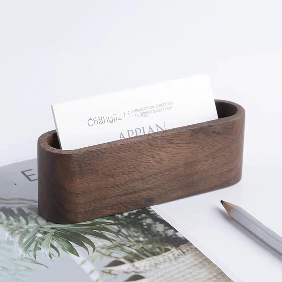 Office Stationery Supply Business - 木製名刺ホルダー メモホルダー ディスプレイラック カードホルダー 事務用品 文房具