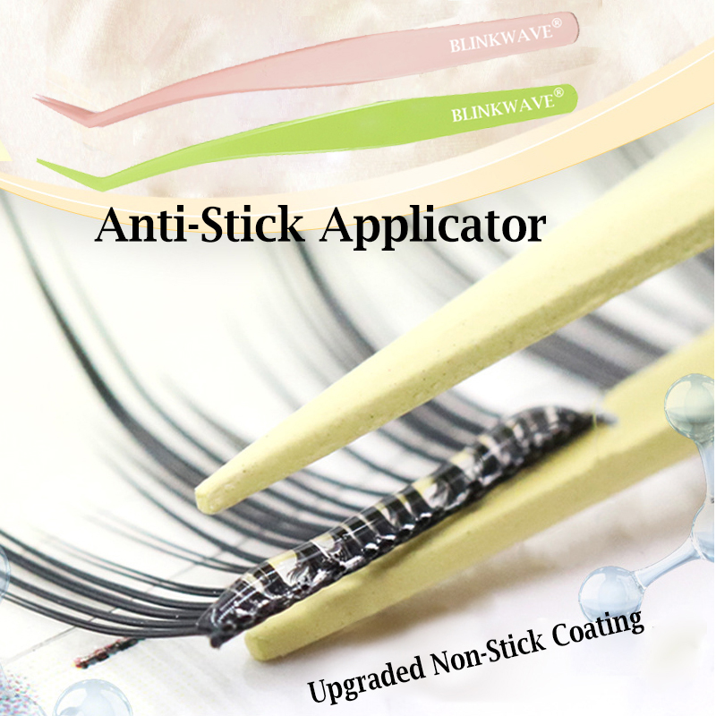 Glue Stick Pack - アンチスティックアプリケーター 接着剤不要まつげ ノンスティックコーティングされたステンレススチールピンセット 接着剤不使用まつげ 初心者に優しいツール