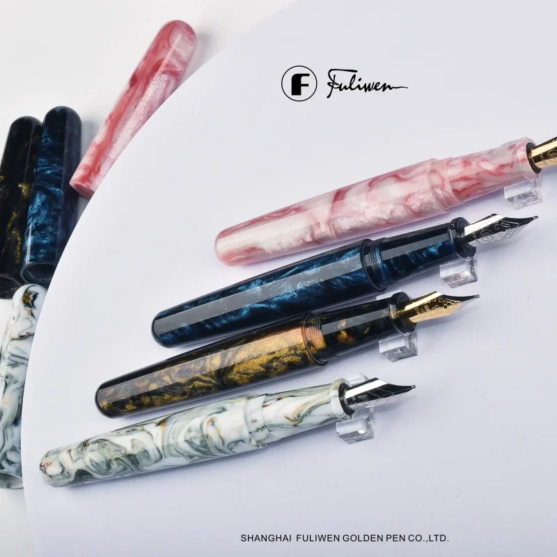 Office Stationery Supply Business - 新しい Fuliwen 017 アクリル万年筆ビッグサイズゴールデン 0.7 ミリメートルペン先美しいインクペンビジネスギフトペン事務用品文房具