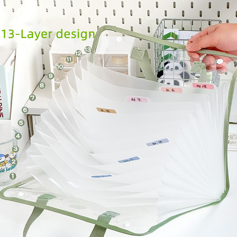 Office Stationery And Supply - 13 層 A4 ファイルフォルダー収納オーガナイザーバッグ事務用品デスクトップツール学校文具ホームオーガナイザーファイルバッグ