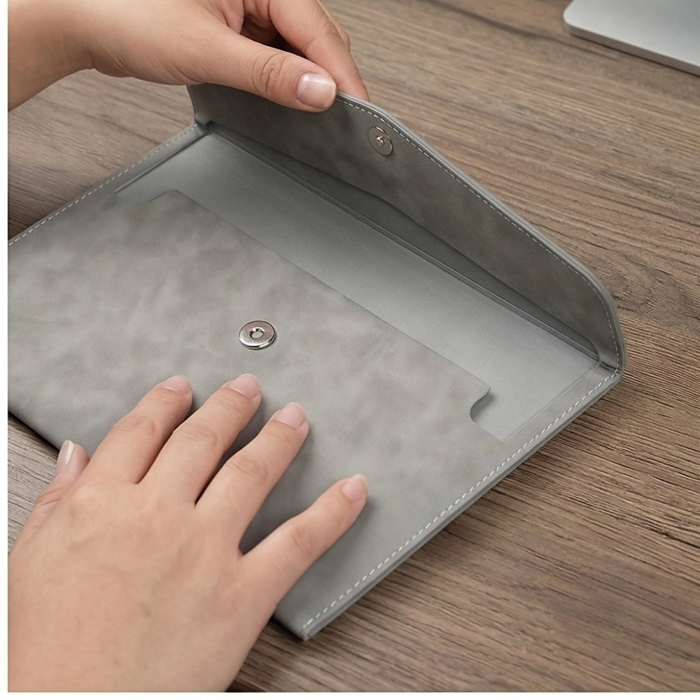 Office Stationery Supply Business - ファイルバッグ PU レザー アーカイブフォルダー 収納封筒バッグ 適切な