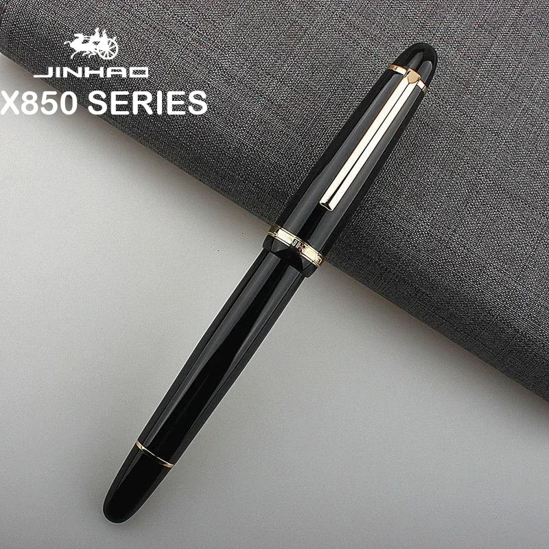 Office Stationery Supply Business - 1/5 個 JINHAO X850 万年筆ブラックゴールド EF