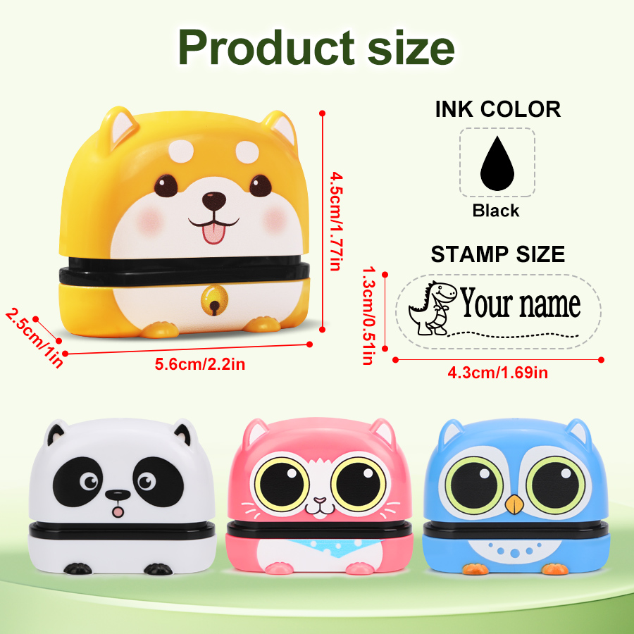 カスタムキュートネームスタンプ - ベビー服やランチバッグに - Self Inking Stamp のレビューと価格