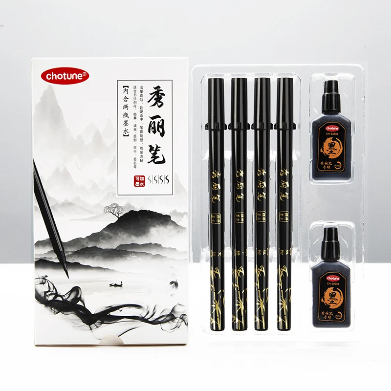ブラシレタリングペンセット黒インク詰め替え書道ペンマーカーア - Fountain Pen Ink のレビューと価格