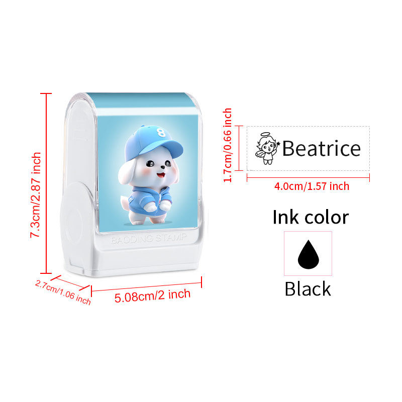 パーソナライズされたベビー服スタンプ、カスタム漫画名ラベルメ - Self Inking Stamp のレビューと価格