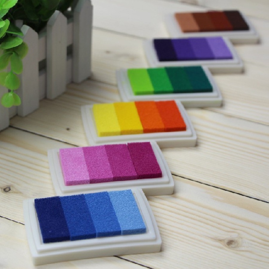 グラデーションカラークラフトインクパッド かわいいマルチカラ - Self Inking Stamp のレビューと価格