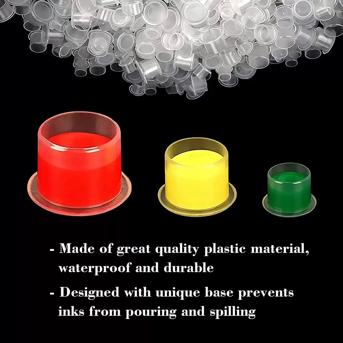 1000/500/100 個プラスチックタトゥーインクカップ - Calligraphy Ink Bottle のレビューと価格