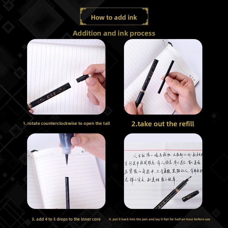 4 ピース/セット書道アートマーカーペンブラシペンアートマー - Office Stationery And Supply のレビューと価格