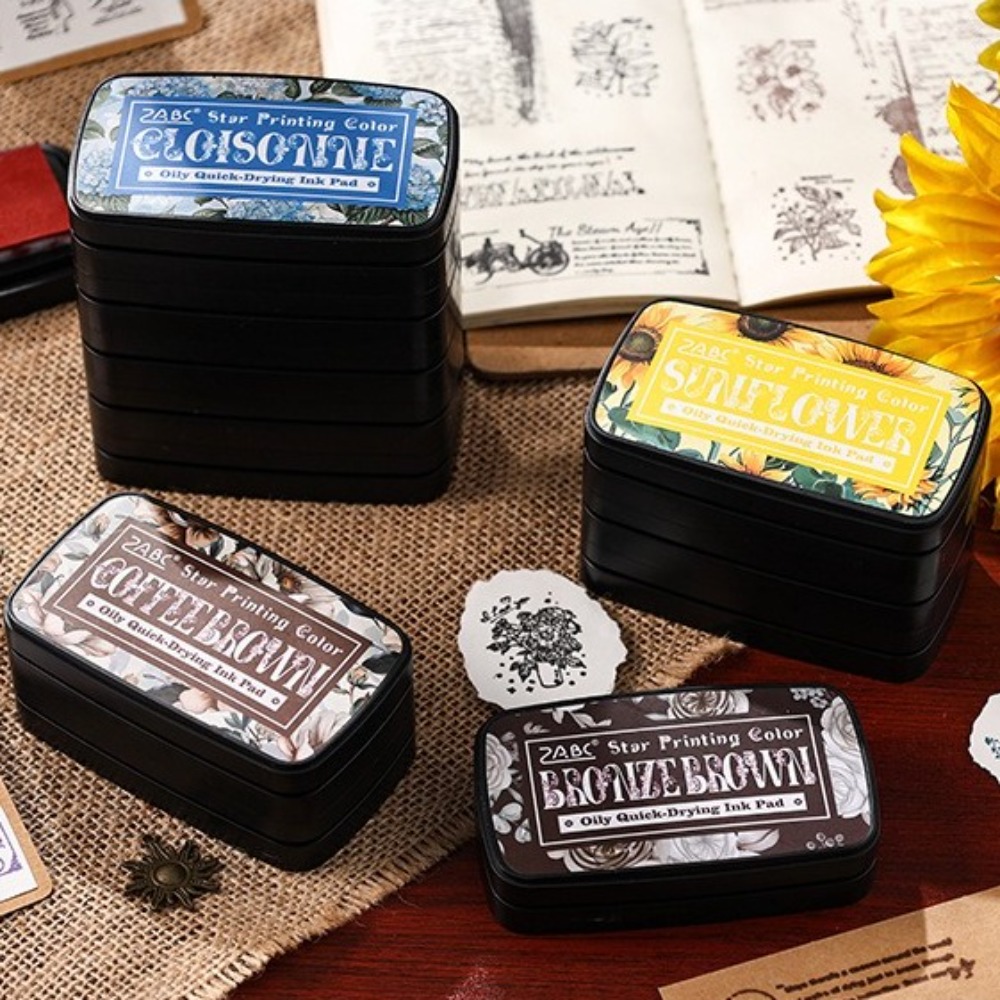 ポータブルカラフルなインクパッド長方形スクールアクセサリーセ - Self Inking Stamp のレビューと価格