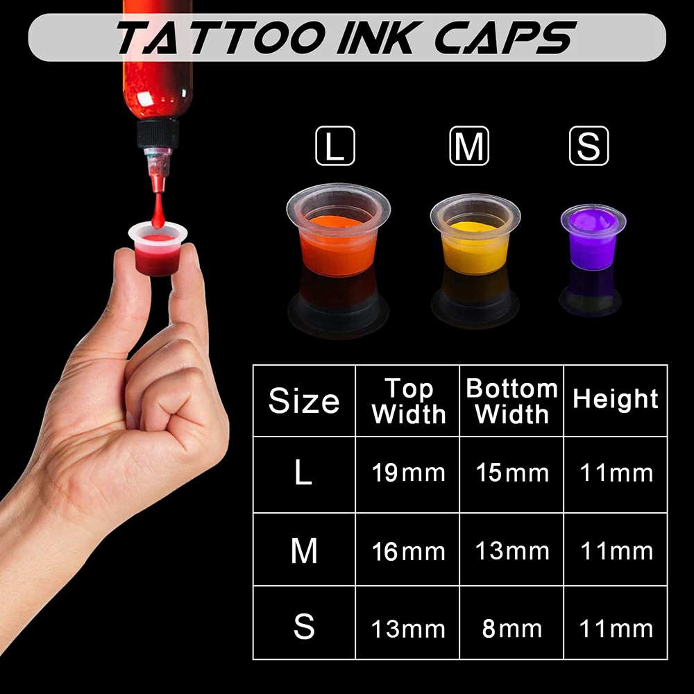 1000/100 個使い捨てタトゥーインクカップ S/M/L - Calligraphy Ink Bottle のレビューと価格