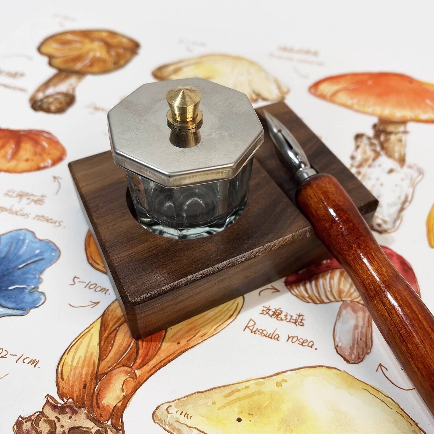 インクベースペンレスト木製スタンド実用つけペンガラスボトルブ - Calligraphy Ink Bottle のレビューと価格