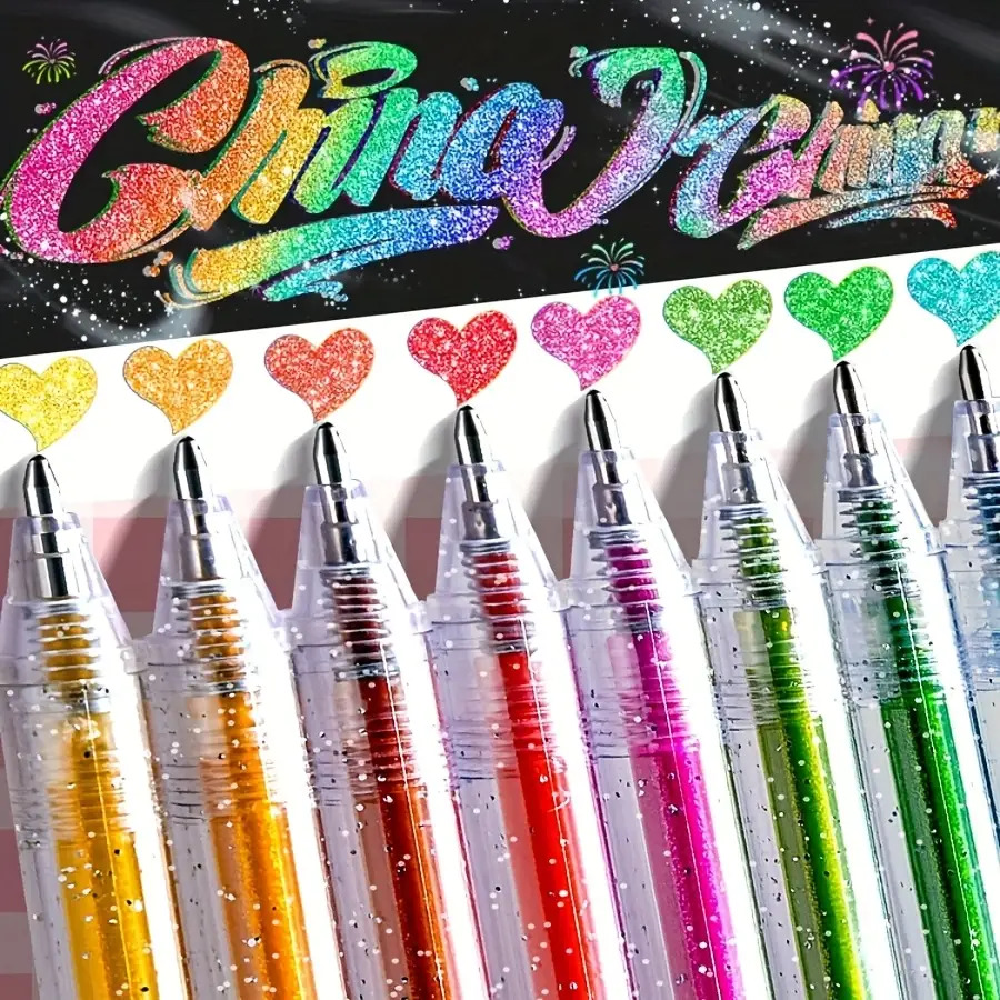 8/12/18本入り特別グリッターゲルペンセット、48色入り - Gel Ink Pen Set のレビューと価格