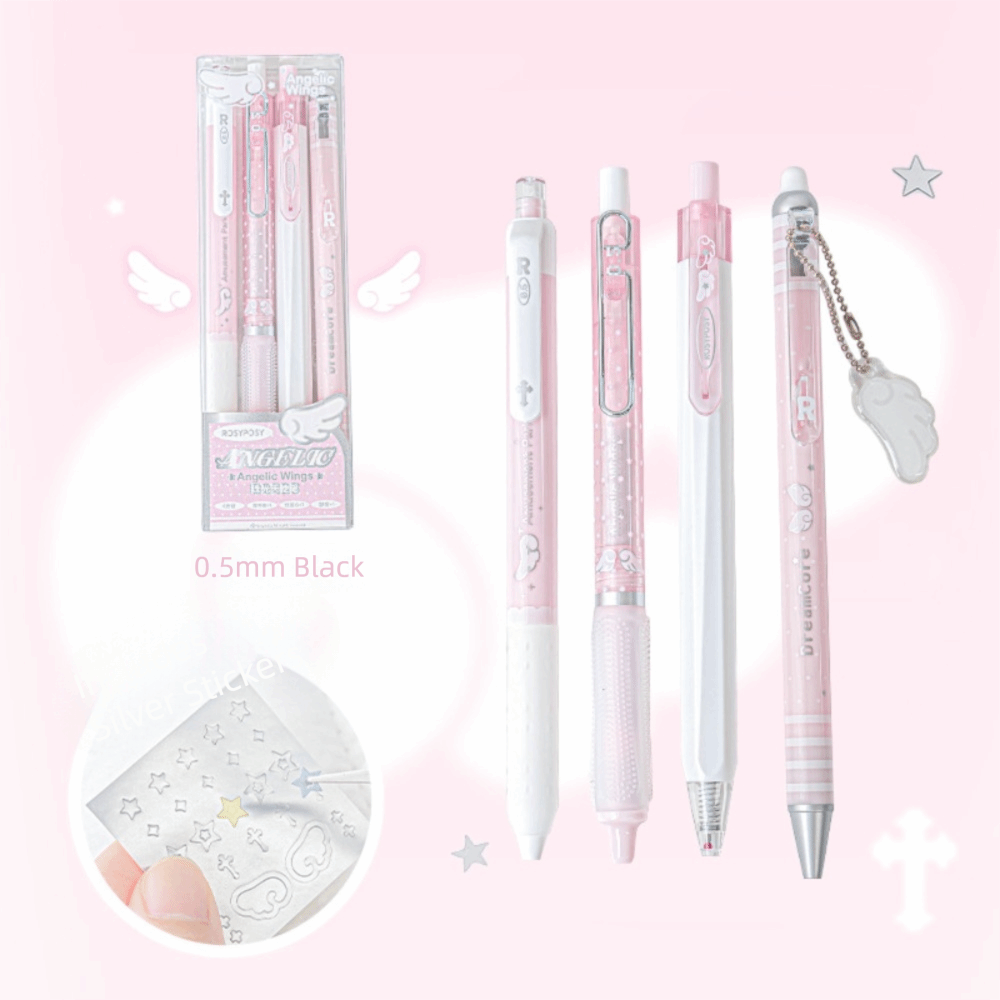 新高品質4本セット 0.5mm パールエンジェルジェルペンセ - Gel Ink Pen Set のレビューと価格